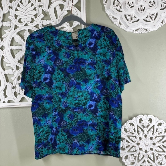 Vintage Norton McNaughton Floral Top Keyhole - Picture 5 of 5